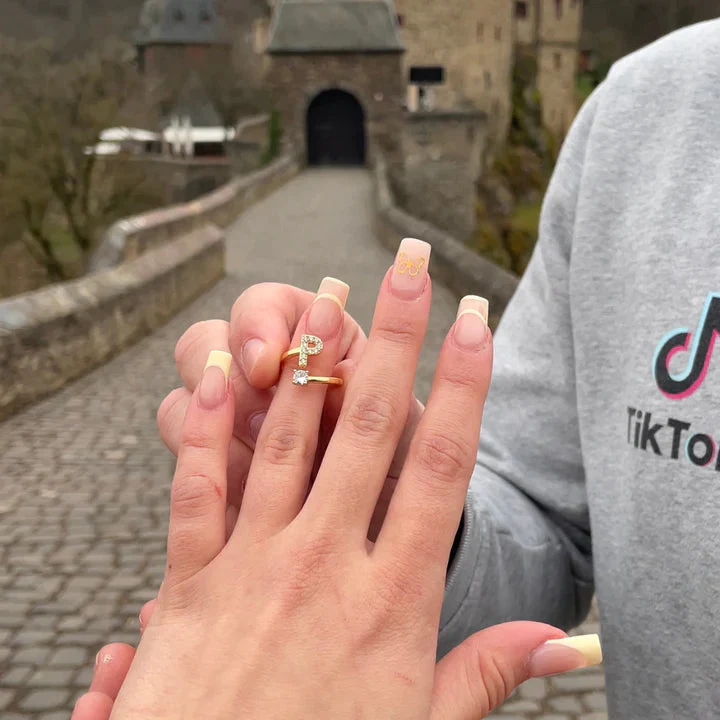 Initial (Alphabet) Zirconic Ring